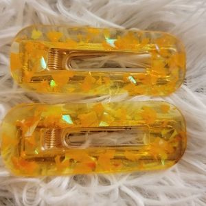 Golden yellow/orange hair clip